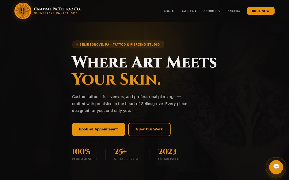 Central PA Tattoo Co. — website by Schreffler Media
