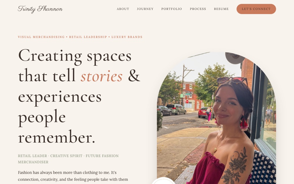 Trinity Shannon — portfolio website by Schreffler Media
