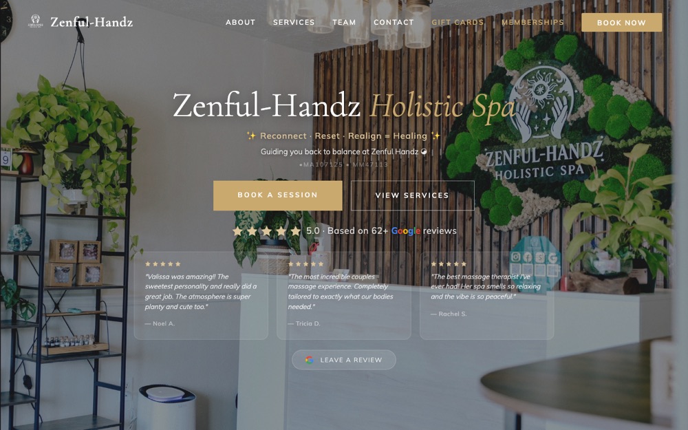 Zenful Handz Holistic Spa — website by Schreffler Media